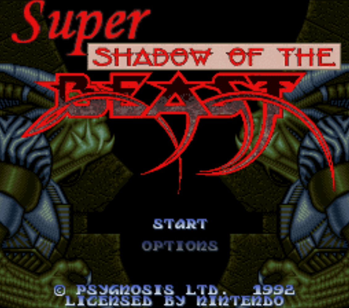 Super Shadow of the Beast Title screen